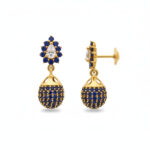 Royal Blue Gold Jhumka - 22K Jewellery