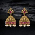 RATNA SHOBHA TEMPLE GOLD JHUMKAS- 22K JEWELLERY