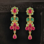 Gulnaar Stone Gold Earrings - 22K Jewellery