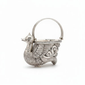 RAJHANS SILVER FLOWER BASKET - 925 STERLING SILVER