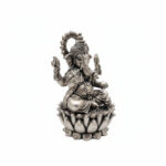 LOTUS GANESHA ANTIQUE SILVER IDOL - 925 STERLING SILVER