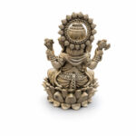 LOTUS GANESHA ANTIQUE SILVER IDOL - 925 STERLING SILVER