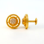 CONCENTRIC CIRCLE CZ GOLD STUDS- 22K JEWELLERY