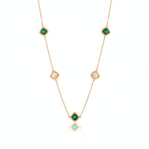 GREEN AURA DROP GOLD CHAIN- 18K JEWELLERY