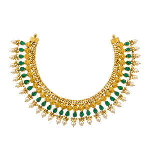 GOLDEN KEMP AND COIN CHOKER - 22K JEWELLERY