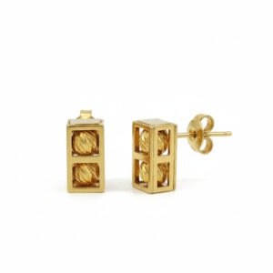 GOLDEN RADIANCE DUO STUDS- 22K JEWELLERY