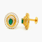 VERDE RADIANCE HALO GOLD STUDS- 22K JEWELLERY