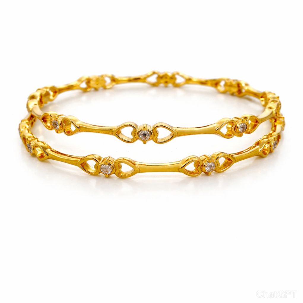 GOLDEN HARMONY SPARKLE GOLD BANGLES - 22K JEWELLERY GOLDEN HARMONY SPARKLE GOLD BANGLES - 22K JEWELLERY