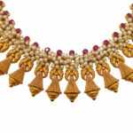 RAJSI PEARL GHUNGROO GOLD CHOKER - 22K JEWELLERY