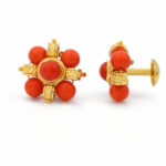 SUNBLUSH BEAD GOLD STUDS- 22K JEWELLERY