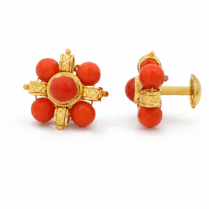 SUNBLUSH BEAD GOLD STUDS- 22K JEWELLERY