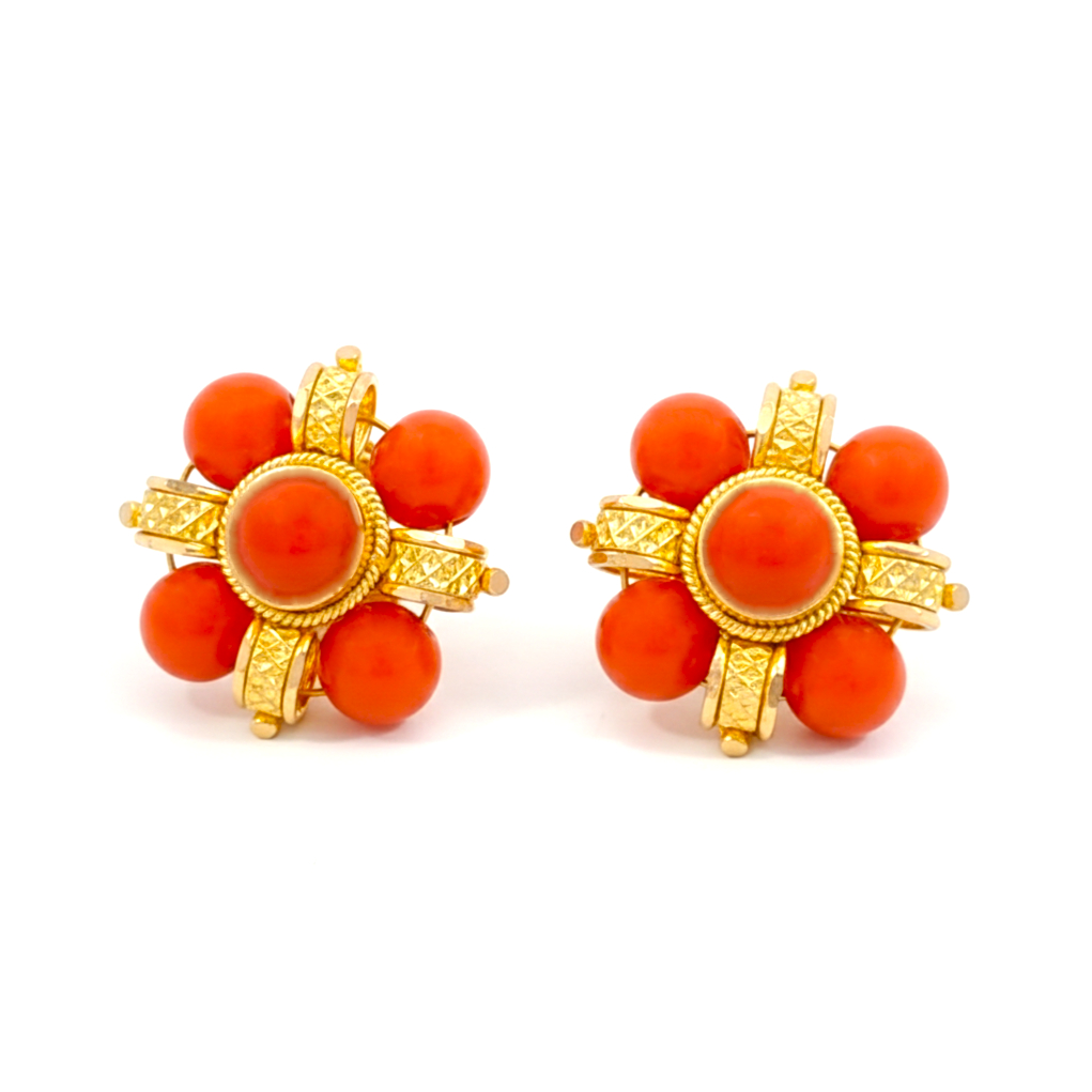SUNBLUSH BEAD GOLD STUDS- 22K JEWELLERY SUNBLUSH BEAD GOLD STUDS- 22K JEWELLERY