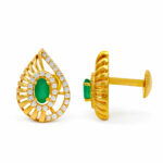 VERDE GLOW GOLD STUDS- 22K JEWELLERY
