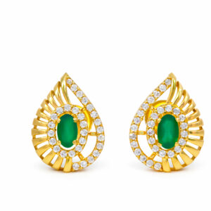 VERDE GLOW GOLD STUDS- 22K JEWELLERY