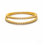 GOLDEN ZIGZAG STUDDED BANGLES - 22K JEWELLERY