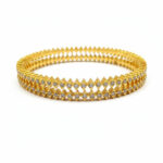 GOLDEN ZIGZAG STUDDED BANGLES - 22K JEWELLERY