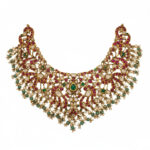 Navratna Jaal Gold Choker- 22K Jewellery