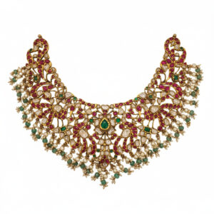 Navratna Jaal Gold Choker- 22K Jewellery