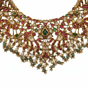 Navratna Jaal Gold Choker- 22K Jewellery