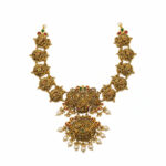 PEARL GRACE TEMPLE GOLD NECKLACE - 22K JEWELLERY