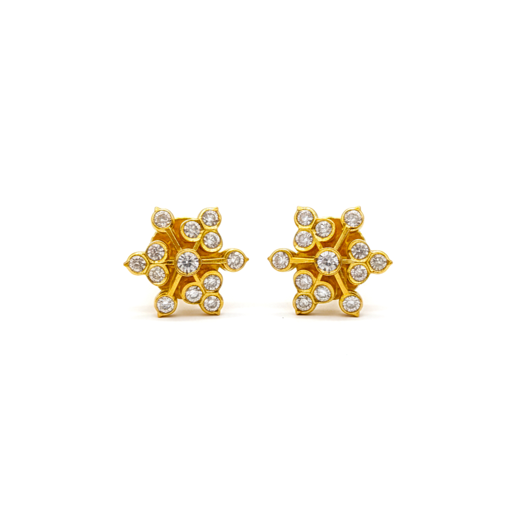 SUN FROST GOLD STUDS- 22K JEWELLERY SUN FROST GOLD STUDS- 22K JEWELLERY
