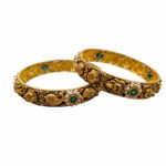 PEARL ACCENT GOLD BANGLES - 22K JEWELLERY