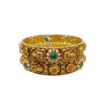 PEARL ACCENT GOLD BANGLES - 22K JEWELLERY