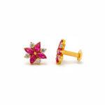 GOLD FLORAL CZ STUDS- 22K JEWELLERY