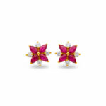 GOLD FLORAL CZ STUDS- 22K JEWELLERY