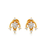 FLORAL ARCH CZ GOLD STUDS- 22K JEWELLERY