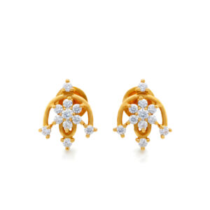 FLORAL ARCH CZ GOLD STUDS- 22K JEWELLERY