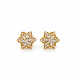 PURE FLORAL CZ GOLD STUDS- 22K JEWELLERY