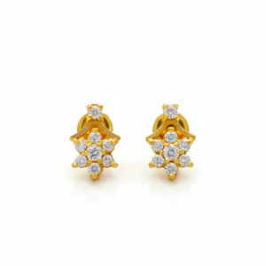 SERENE SHINE CZ GOLD STUDS- 22K JEWELLERY