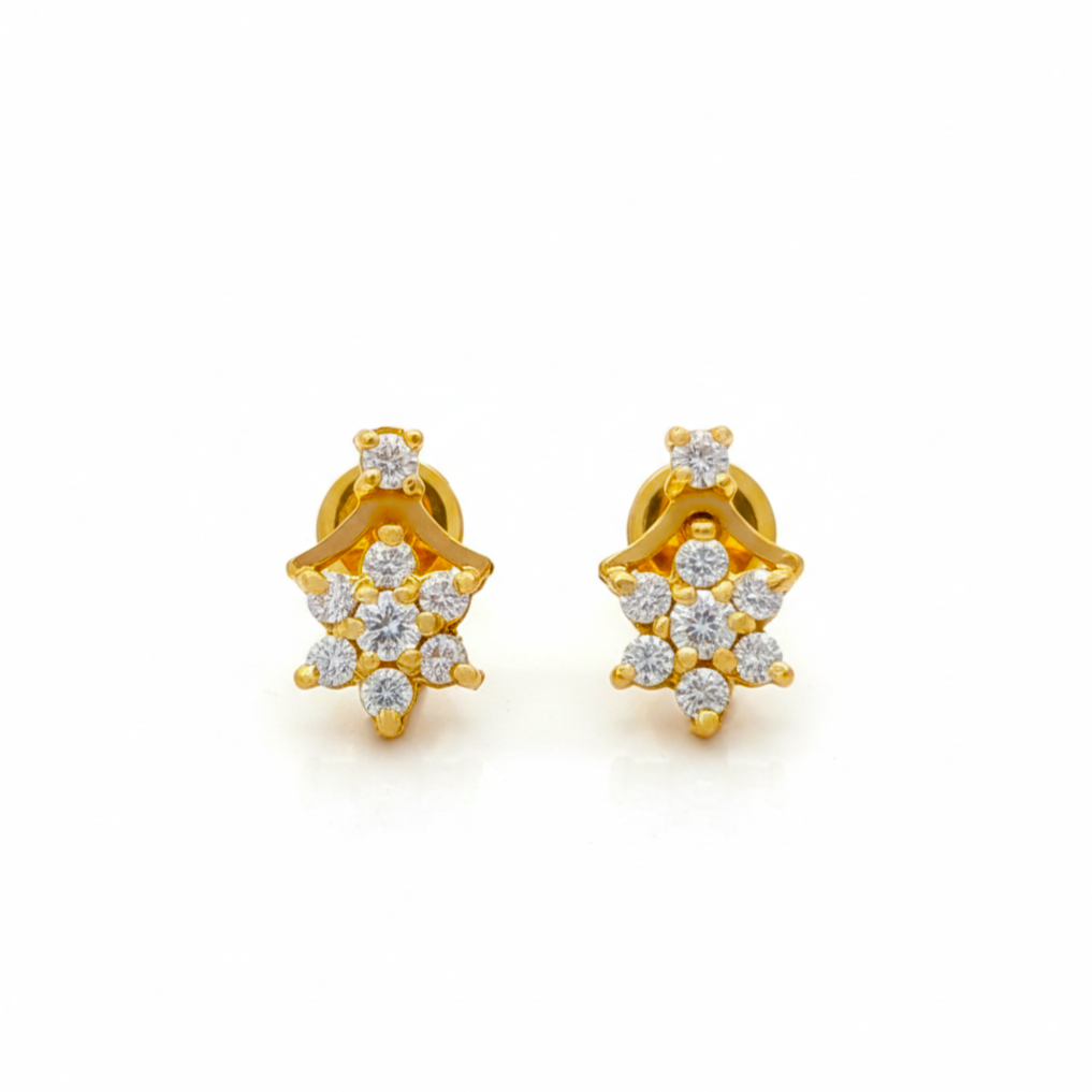 SERENE SHINE CZ GOLD STUDS- 22K JEWELLERY SERENE SHINE CZ GOLD STUDS- 22K JEWELLERY