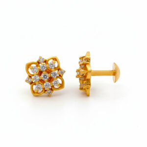 ICY DAZZLE CZ GOLD STUDS- 22K JEWELLERY