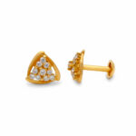 TRIA SPARK CZ GOLD STUDS- 22K JEWELLERY