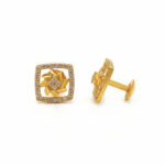 GOLDEN IVY SQUARE STUDS- 22K JEWELLERY
