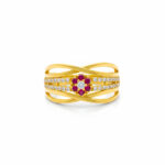 PINK BLOSSOM INFINITY GOLD RING - 22K JEWELLERY