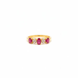 CRIMSON SPARK FIVE STONE GOLD RING - 22K JEWELLERY