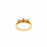 CRIMSON SPARK FIVE STONE GOLD RING - 22K JEWELLERY