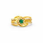 GREEN RADIANCE CZ GOLD RING - 22K JEWELLERY