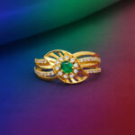 GREEN RADIANCE CZ GOLD RING - 22K JEWELLERY