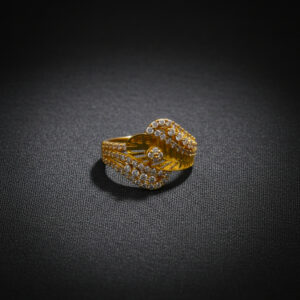 GOLDEN FEATHER GLOW GOLD RING - 22K JEWELLERY