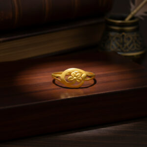 GOLDEN BLOSSOM SWIRL RING - 22K JEWELLERY