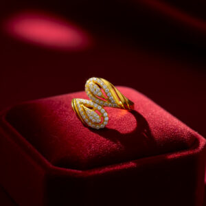 TWIN TEARDROP SPARKLE RING - 22K JEWELLERY