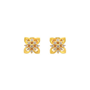 FOURLEAF SPARK CZ GOLD STUDS- 22K JEWELLERY