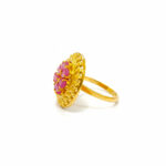 PINK SUNBURST GOLD RING - 22K JEWELLERY