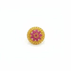 PINK SUNBURST GOLD RING - 22K JEWELLERY