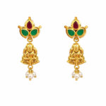 TEMPLE PEARL GOLD EARRINGS - 22K JEWELLERY