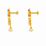 TEMPLE PEARL GOLD EARRINGS - 22K JEWELLERY